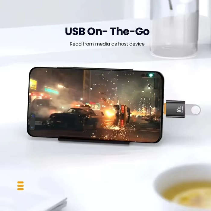 BlackB - 10A OTG USB 3.0 To Type-C Adapter USB Female to Type-C Male Fast Charging Adapter OTG USB-C