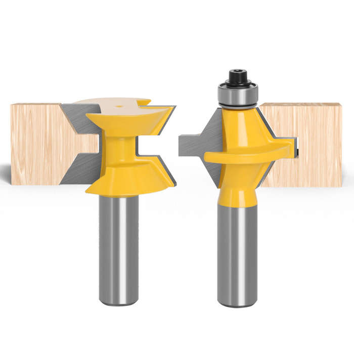 8mm Shank - LAVIE 120 Degree Lock Miter Router Bit 1/2 Inch 8mm 12mm Shank Tungsten Carbide Blades f