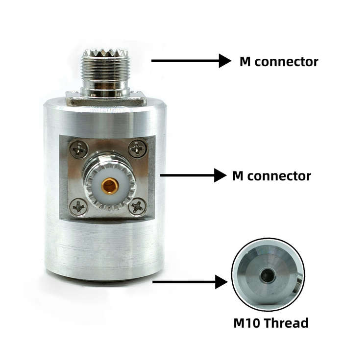 Silver - MSK-04 M10 Thread Antenna Base Aluminum Alloy for Vehicle Antennas