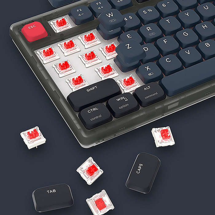 Ajazz AK832PRO Low Profile Wireless Mechanical Keyboard with TFT Color Screen Triple Mode 81 Keys RG