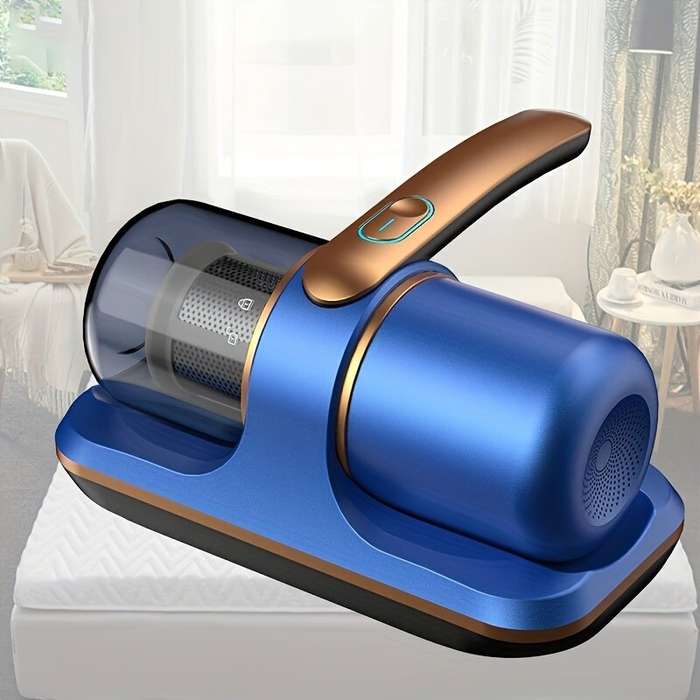 Blue - 8KPa Handheld Vacuum Cleaner Cordless Couch Cleaner Double Beat UV Mattress Machine Deep Clea