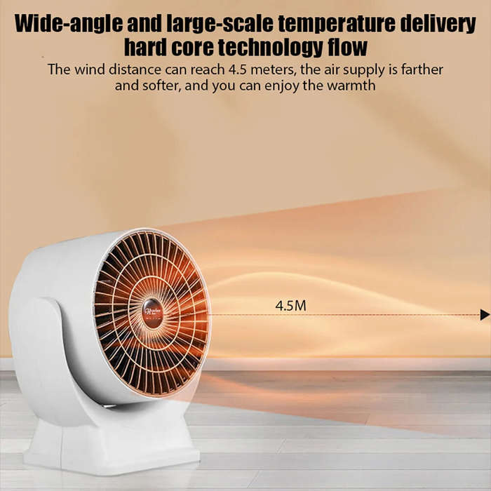US - 650W Electric Heater with Rapid Heating Intelligent Temperature Control Overheat Protection for