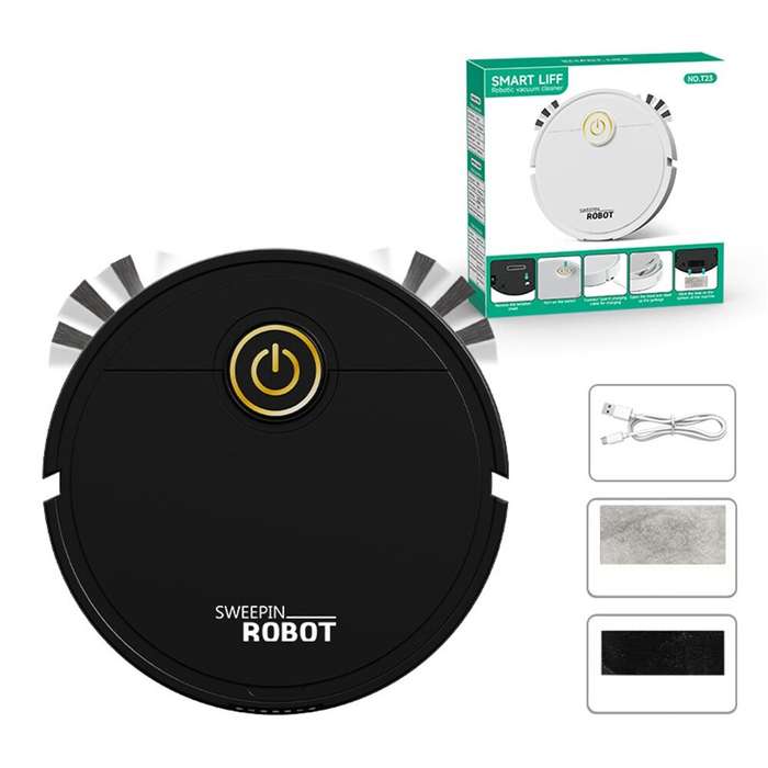 White - Tevorex 3 IN 1 Fully Automatic Sweeping Robot Sweeper Suction Mopping Sweeping Machine Intel