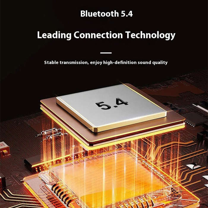 White - YX39 OWS bluetooth 5.4 Headset Wireless LED Display Earphone Noise Cancelling 13mm Composite