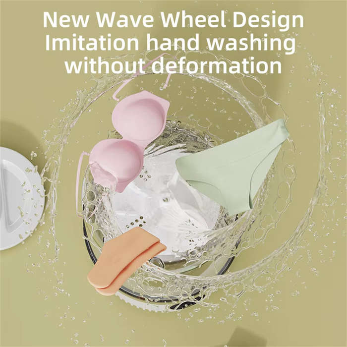 blue - Mini Cordless Washing Machine Travel Underwear Small Sock Washing Machine with LCD Digital Di