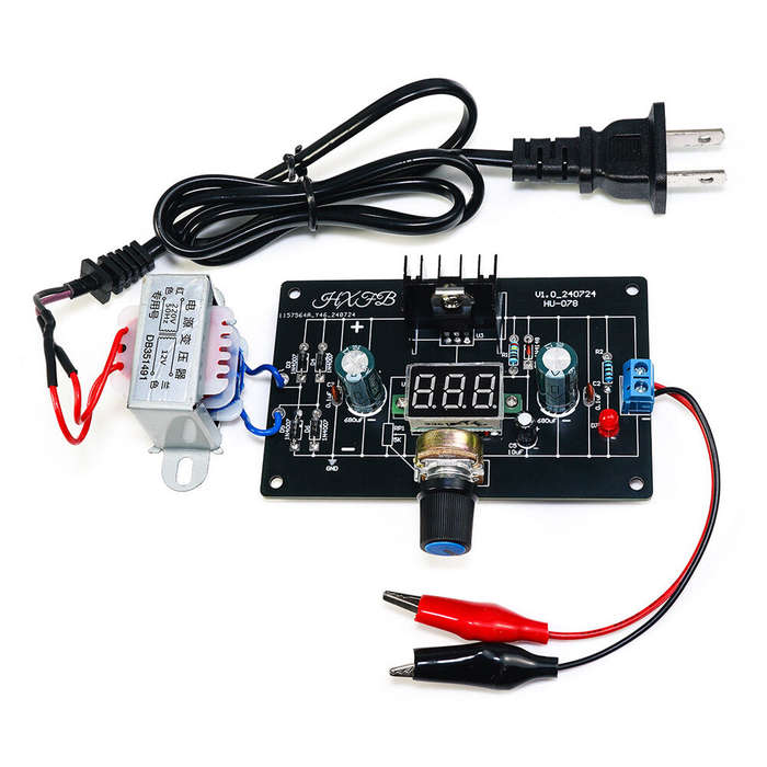 US 110V - DIY LM317 Adjustable Voltage Regulator 1.25V-12V 2W Power Supply Kit with Digital Display