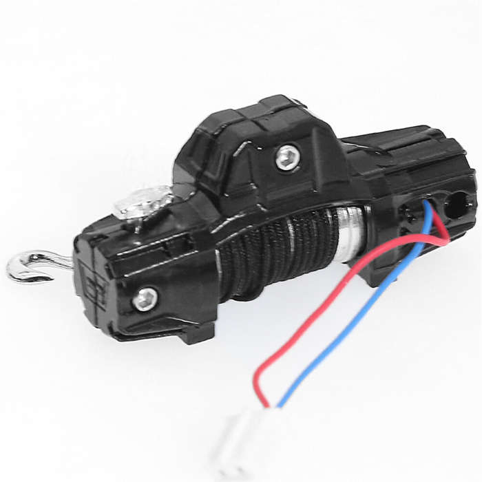 Black - RC Metal Automatic Simulation Winch for 1/18 1/24 Rock Crawler Car TRX4M FMS Off-Road Climbi