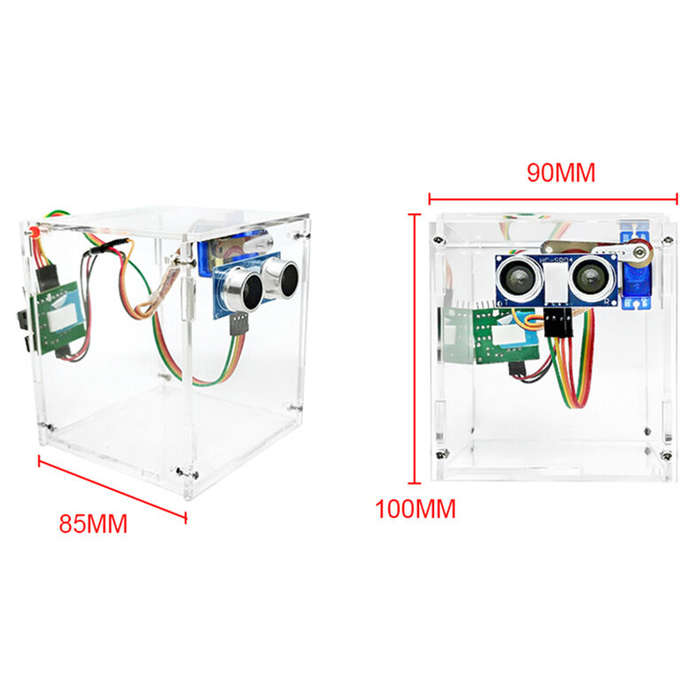 Unsoldered Version - Ultrasonic Motion Sensor Automatic Lid Smart Trash Can Kit STC8H1K08 Microcontr