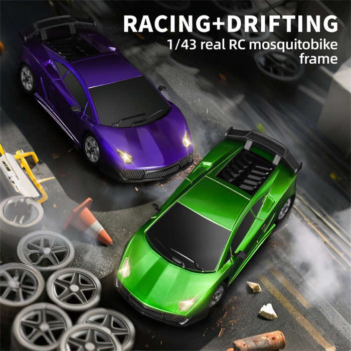 Purple - HBX 2198 RTR 1/43 2.4G 4WD Mini RC Car Gyro Race LED Light Full Proportional Remote Control