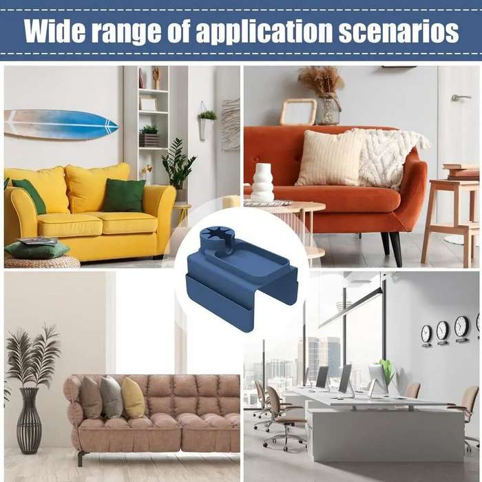 Grey - Silicone Sofa Cup Holder Tray Beverage Coffee Silicone Sofa Coasters Sofa Armrest Cup Holder