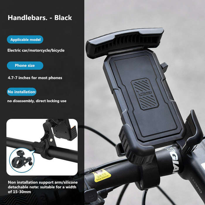 Orange - ACRUNU 4.7-7inch Adjustable Bike Phone Holder Shockproof Motorcycle Phone Handlebar Riding