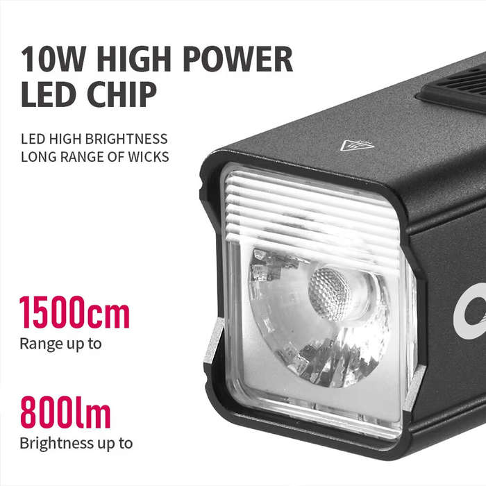 Black - CYCLAMI BR 1000LM Highlight Bike Headlight 4500mAH 5 Gears Modes Lamp Type-C Charging Bicycl