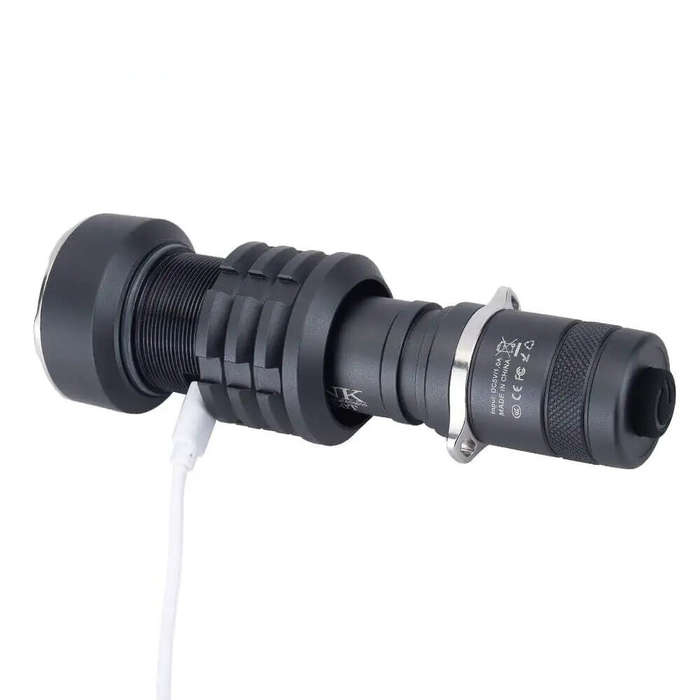 Grey - Niwalker N50T 2300LM 650M Thrower Tactical Flashlight Type-C 21700 Battery USB Rechargeable P