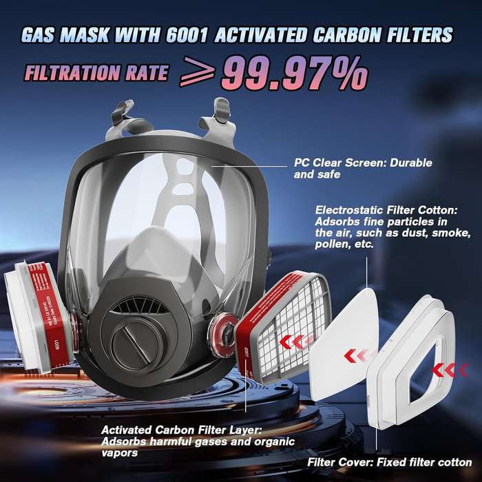 #A - Gas Mask Survival Nuclear and Chemical Full Face Gas Mask with 40mm Activated Carbon Filter and
