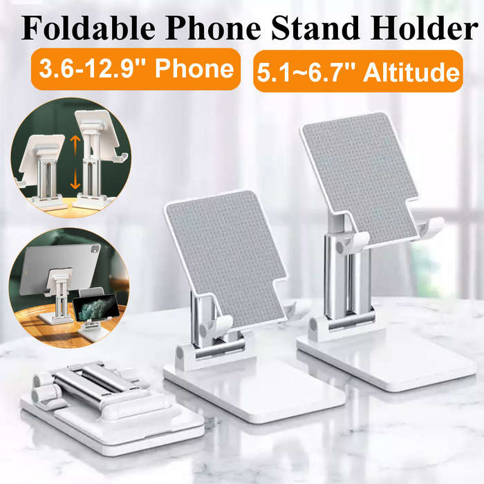 Black - CCT7 Universal Folding Telescopic Desktop Mobile Phone Tablet Holder Stand for iPad Air for