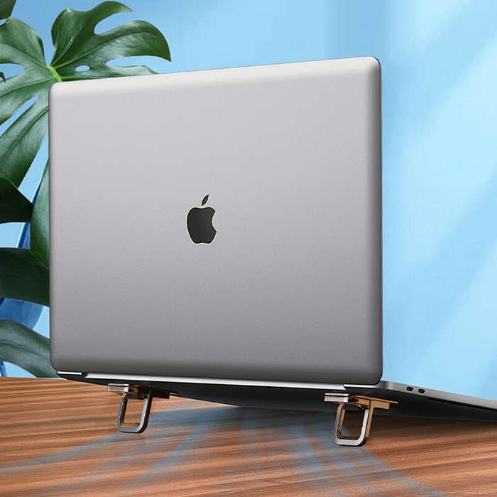 Grey - Hagibis ZN1 Foldable Laptop Stand for Desk Keyboard Stand Riser Portable Notebook Cooling Pad