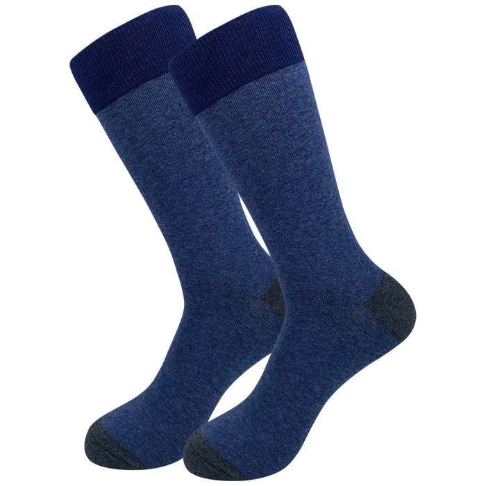 #01 - 5 Pairs Mens Cotton Striped Socks Business Dress Long Socks Soft Breathable Elastic Colorful S