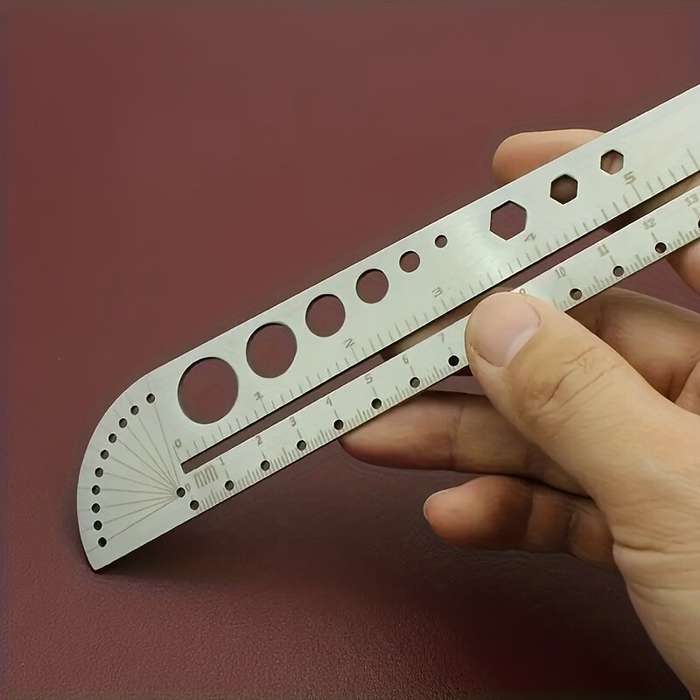 1PCS - Multifunctional Stainless Steel Profiled Ruler Protractor Compass 201 Stainless Steel Precisi