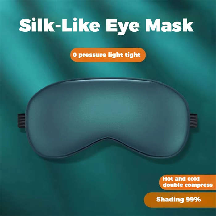 Black - KALOAD Double Sided Simulated Silk Sleeping Eye Mask Adjustable Elastic Band Blackout Travel