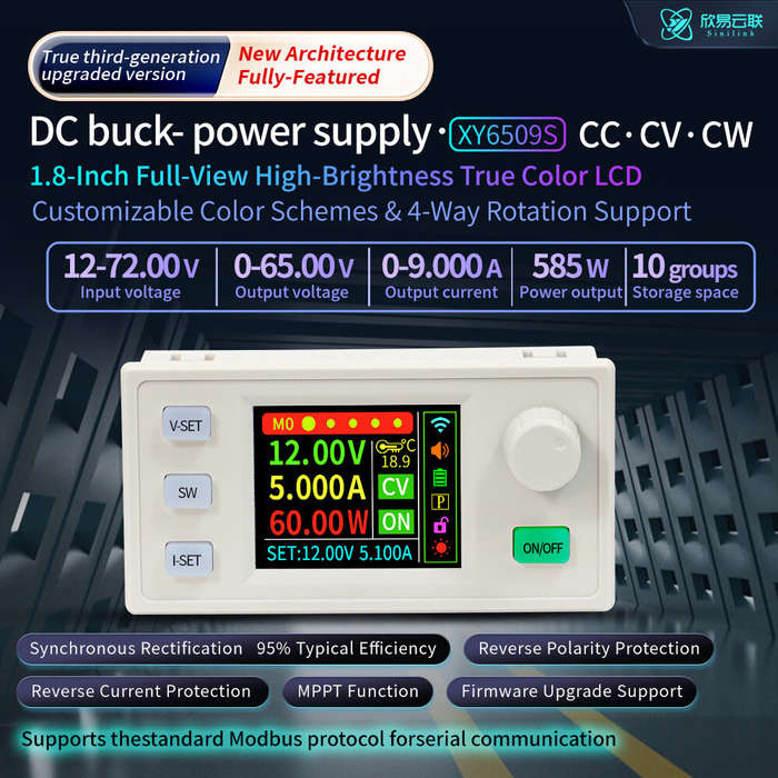 Without Case - XY6509S CNC DC Regulated Laboratory Power Supply 0-65V 585W Buck Converter Color Scre