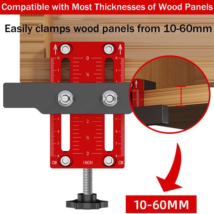 Red - Cabinet Door Mounting Jig Aluminum Alloy Installation Positioner Cabinet Hardware Jig For Fram