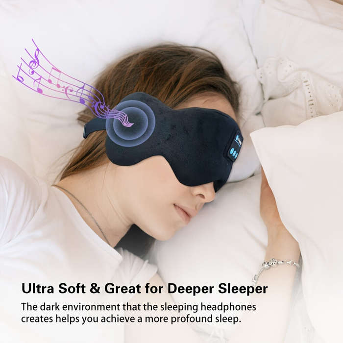 Purple - KALOAD Soft Cotton Bluetooth V5.3 HiFi Music Sleeping Eye Mask Type-C USB Charging Headband