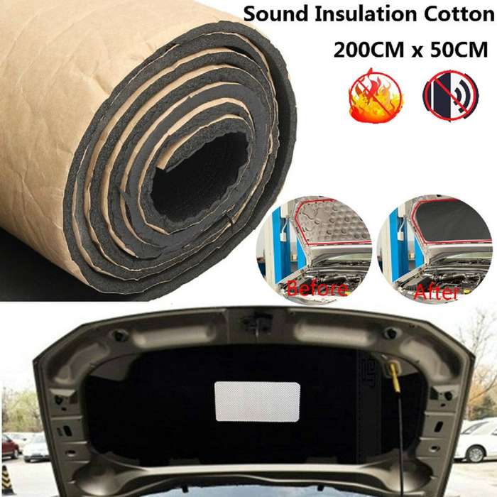 5mm - 200X50cm Car Heat Sound Insulation Foam Adhesive Sound Absorbing Soundproof Cotton 5mm-30mm Th