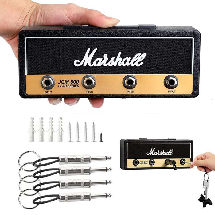Black - Modern Melody Music Note Key Holder Storage Box Rack Wall Mounted Key Holder Guitar Keyring