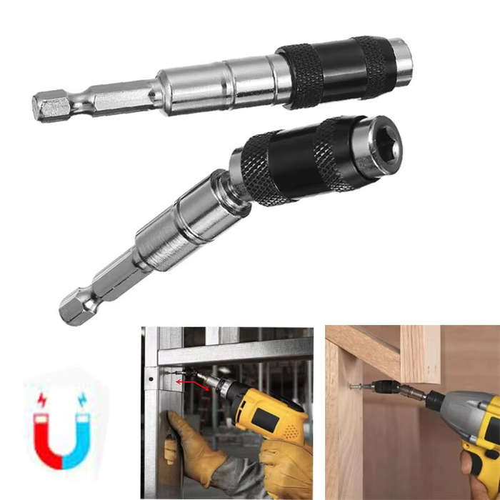 Black&Red - Magnetic Hex Ring Screwdriver Bit 1/4" Quick Change Holder Extension Rod High-Quality Co