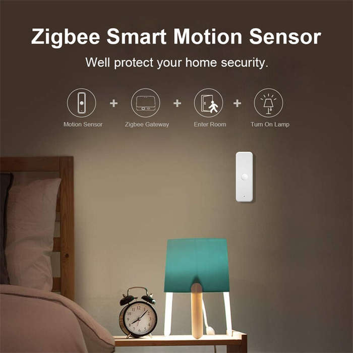 White - Tuya Zigbe Smart Motion Sensor Smart Life APP Remote Control APP Alarm PIR Motion Detected S