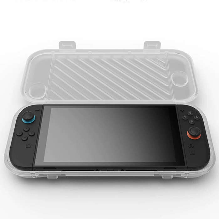 Black - Skull&Co Flip Protective Case for Switch 2 Console PP Clamshell Design Transparent Travel St