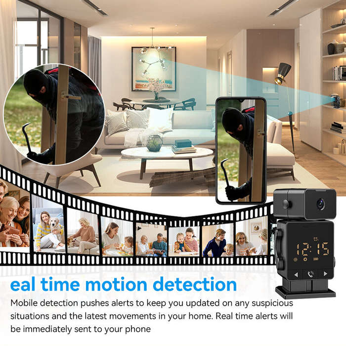 C11 3MP Tuya WiFi PTZ Robot Camera with Time Display 180 Viewing HD Night Vision Motion Detection Tw
