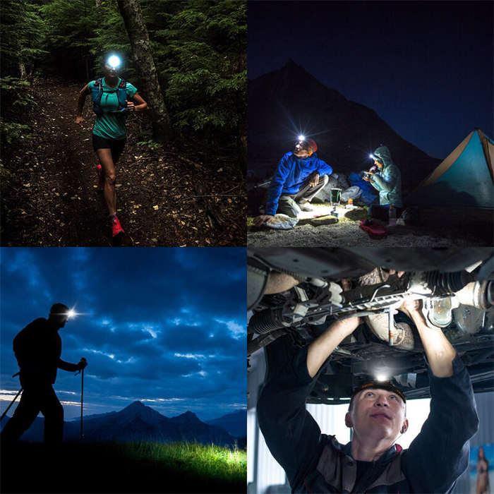 Black+Orange - NICRON H15T 500LM High Brightness Headlamp Spot/Flood Double-Swich LED Flashlight LED
