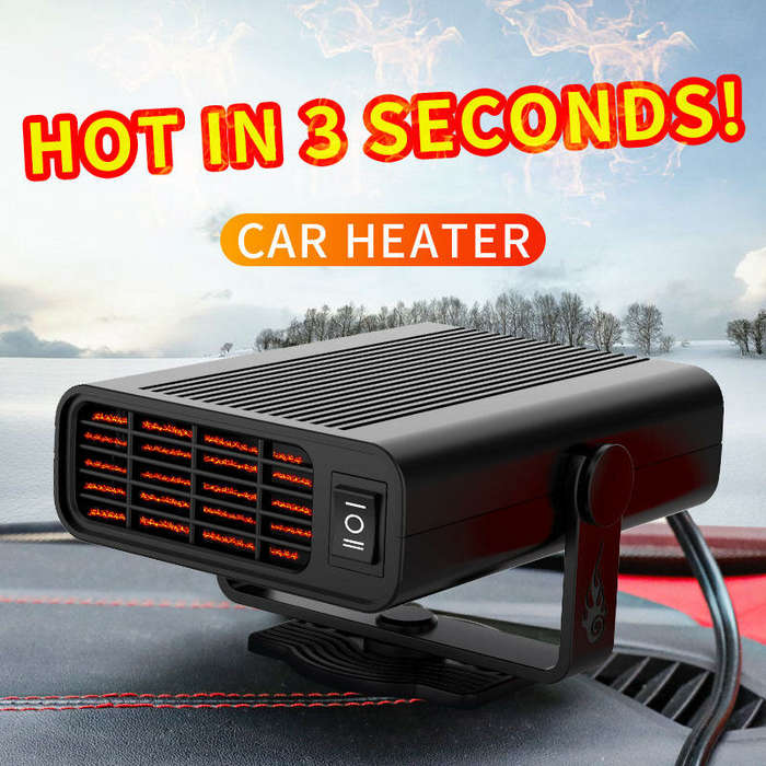 24V - 12V/24V Portable Mini Car Heater Defogger Windshield Defrosting Car Windshield Defroster Machi