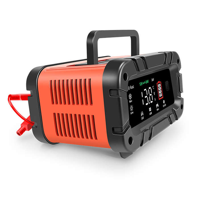 EU Plug - TK-700 12V 24V Battery Charger Repair Car Battery Charger Large Screen Multiple Modes for