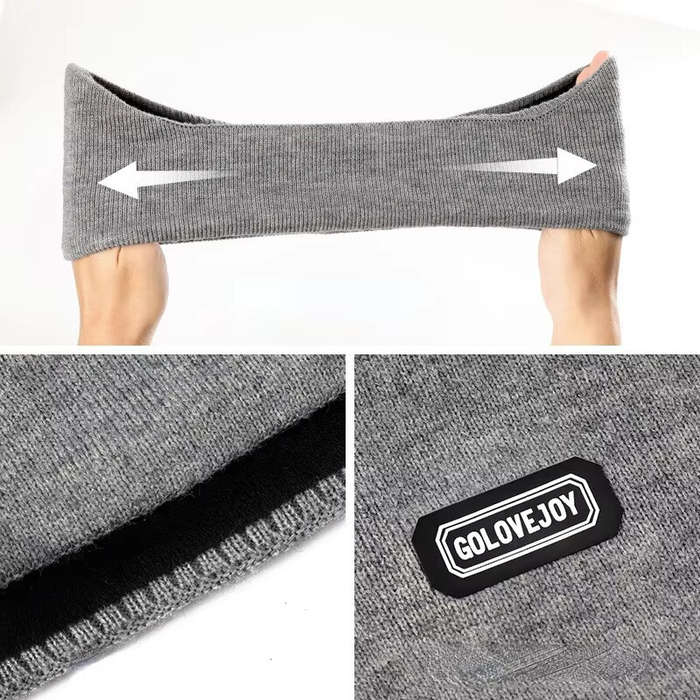 Grey - Winter Skiing Earmuffs Men Outdoor Sports Riding Windproof Double Layer Warm Headwear Earmuff