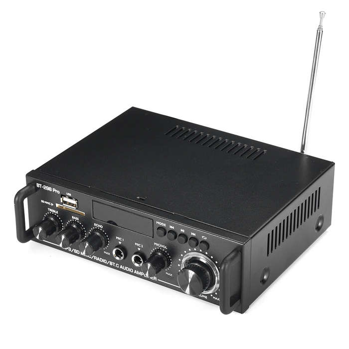 EU Plug - AUTSOME 12V 220V 50Wx2 HIFI Stereo Audio Amplifier 85db Car Home 2.0 channel Power Amplifi