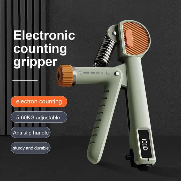 Black - KALOAD 5-60KG Counting Hand Grip Strengthener Adjustable Resistance Finger Strength Trainer