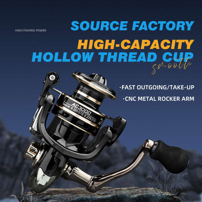 6000 - Spinning Fishing Reel AC4000-6000 Series Sea Rod Fishing Reel 5.2:1 High-Speed Gear Lightweig