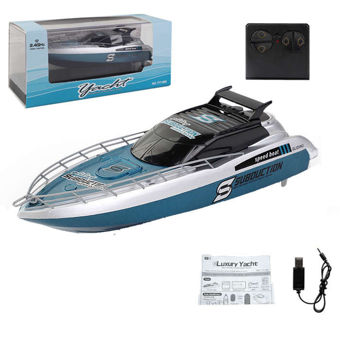 Green - 777-582 2.4G RC Boat Waterproof Remote Control Ship High Speed Vehicles Cruiser Models
