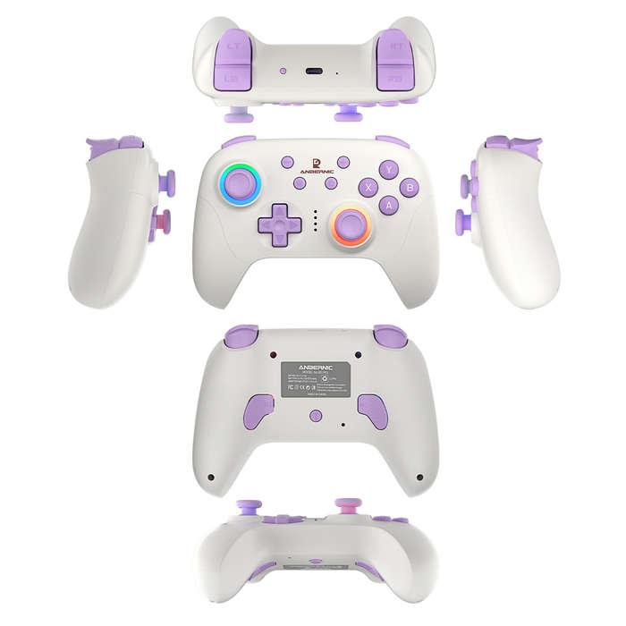 Black - ANBERNIC RG P01 Tri-mode Wireless Game Controller Six-axis Hall Joystick and Trigger Gamepad