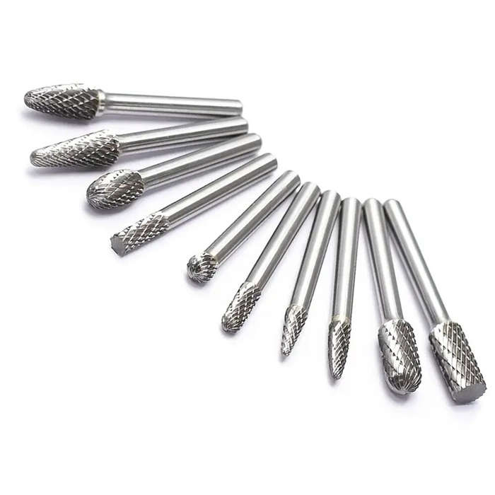Type-A - 10PCS 6mm Shank Carbide Burr Set Tungsten Steel Carbide Double Cut Die Grinder Bits Rotary