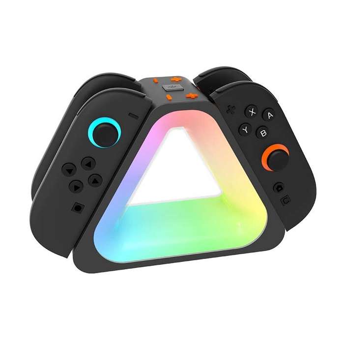 Black - For Switch2 Left and Right Handle 4-in-1 Charging Stand NS2 Triangle Handle Charging Base wi
