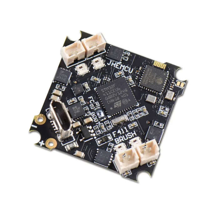 FC - 25.5x25.5mm JHEMCU F411 BRUSH Flight Controller 1-2S with 5V BEC Output Built-in ELRS 2.4G Rece