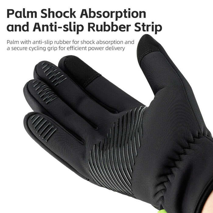 XL - ROCKBROS Warm Bike Gloves Touch Screen Windproof Anti-slip Thermal Bicycle Gloves for Winter Ou