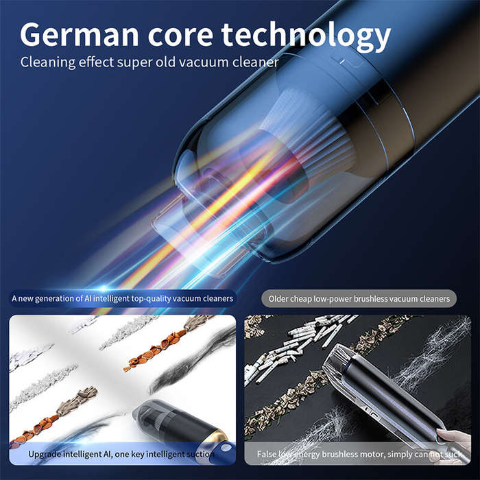 White - Handheld Vacuum Cleaner P9 Car Vacuum Cleaner 6000mah Wireless Mini Portable Household Multi