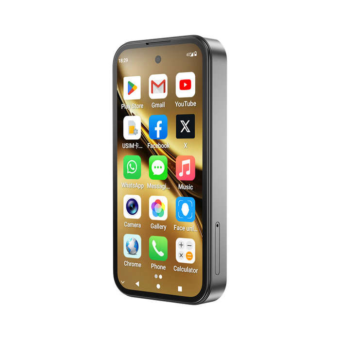 Black - SOYES Q333 Mini 3.97-inch Android 12.0 4GB RAM 64GB ROM Dual SIM Dual Standby 2000mAh Facial