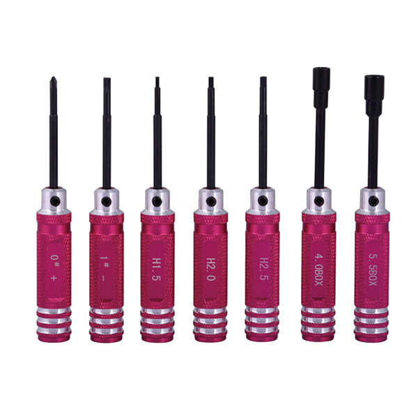 Rose - 7pcs 1.5/2/2.5/3/4/5.5mm Hexagonal Screwdriver Tool Set For RC Model