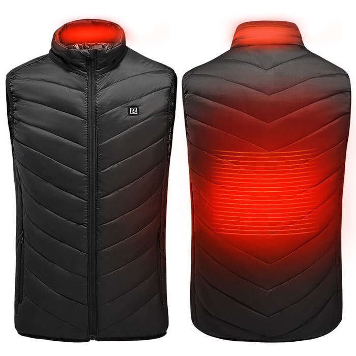 4XL - TENGOO HV-02 Unisex 2 Zone Heating Vest 3-Gears Heated Jackets USB Electric Thermal Clothing W