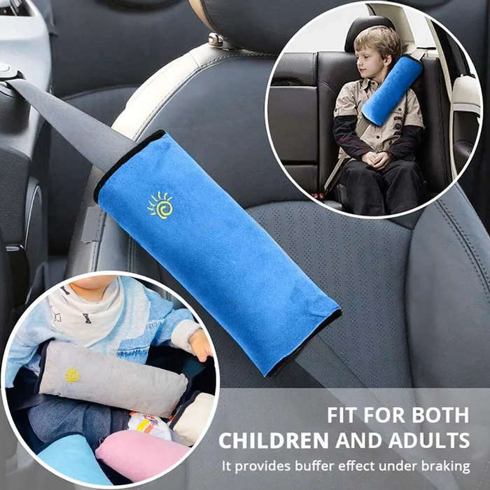 Grey - Universal Car Seat Belt Shoulder Cushion for Kids Adjust Shoulder Toddler Head Protector Baby